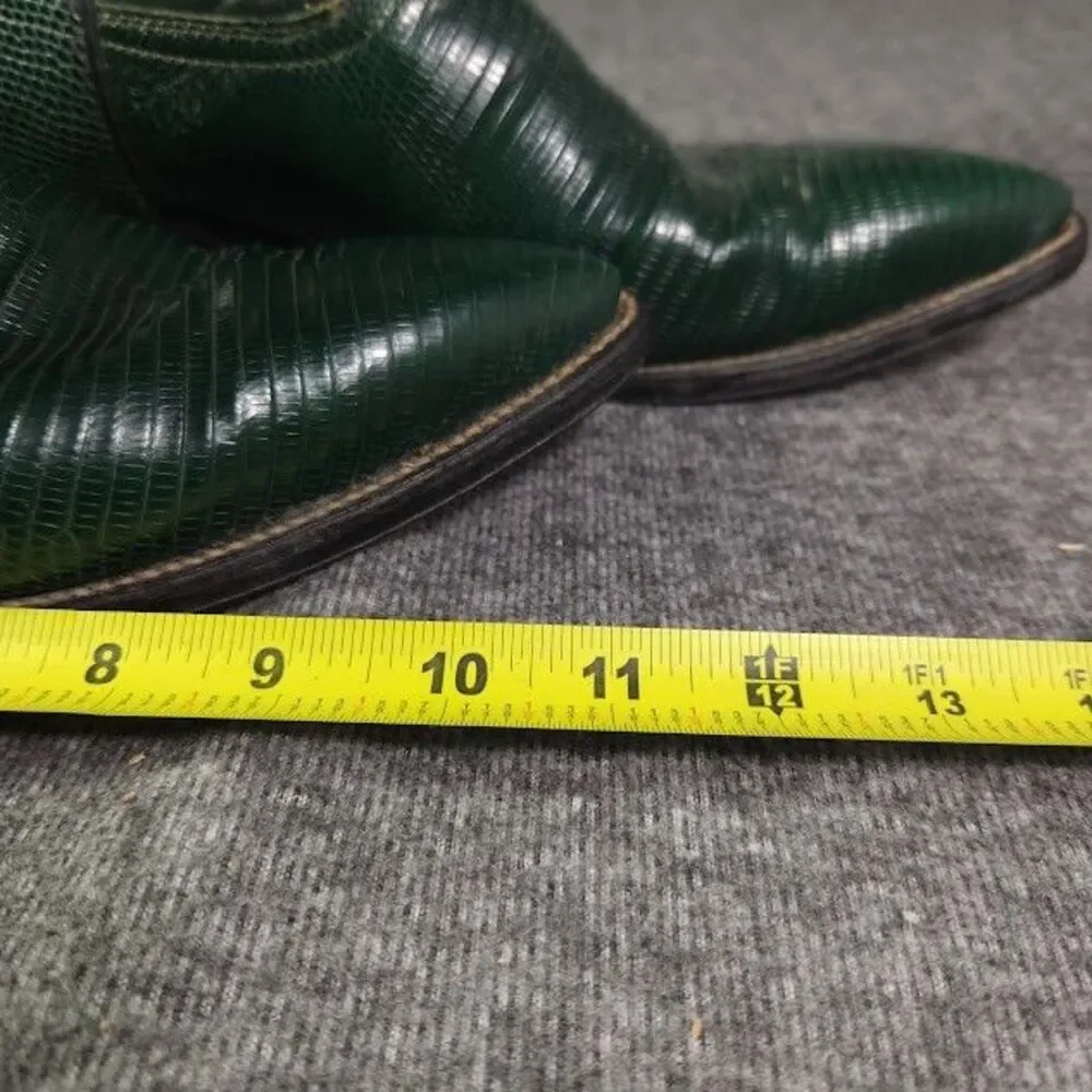 Men’s Vintage Botas Bandido Exotic Green Teju Lizard Western Cowboy Boots 8-8.5D